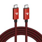 RAMPOW USB C to USB C Cable [2m/6.5ft, 20Gbps Sync] 100W Type C Cable, PD Fast Charge Cable, for iPad Pro 11/iPad Air 4/Apple MacBook Pro 2021/Nintendo Switch, Samsung Galaxy S21/S20/S10/S9, More -Red