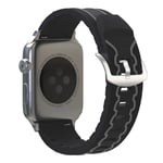 Apple Watch Series 4 40mm ECG pattern silicone watch band - Black / Grey