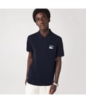 Lacoste Mens Branded Stretch Cotton Polo Shirt in Navy - Size 4XL