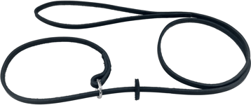 Utställningskoppel läder svart ring och stopp 0.6*120cm -