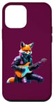 Coque pour iPhone 12 mini Renard jouant de la guitare Rock Musicien Band Guitariste Amoureux de musique