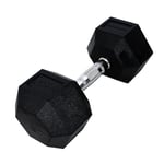 Ab. Hexagonal Dumbbell of 8kg (17.6LB) Includes 1 * 8Kg (17.6LB) | Black | Material : Iron with Rubber Coat | Exercise, Fitness and Strength Training Weights at Home/Gym for Women and Men
