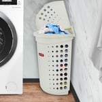 Curver Corner Laundry Basket Linen Washing Clothes Storage Hamper Plastic Rattan