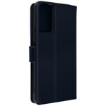 Genuine Leather Wallet Case for TCL 40 SE, Card Holder, Video Support Navy