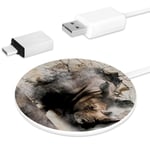 MUOOUM Rhinoceros Coming Out Of The Walls Fast Wireless Charger, Wireless Charging Pad 10W Unibody Fast Charging Pad Compatible for iPhone, airpods or any Qi enabled Smartphone