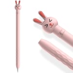 AHASTYLE Cute Cartoon iPencil Case for Apple Pencil 1st Generation, Soft Silicone Cover Sleeve Accessories Compatible with Apple Pencil 1st Generation (Pink Rabbit)