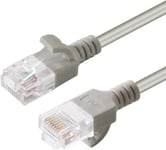 Nätverkskabel oskärmad Cat6a, slim, 3,6mm i diameter, MicroConnect, 0,5 meter - Grå