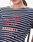 29.95 🐇JOULES 🐇 Harbour Print Jersey Top - Naughty List Sz 12 UK. BNWT