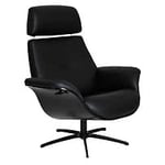 Nordic Furniture Group Falcon Hellegjerde fåtölj skinn svart/ek svart och ben metall