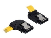 Delock Cable SATA - Câble SATA - Serial ATA 150/300/600 - SATA (F) pour SATA (F) - 50 cm - verrouillé, connecteur à angle gauche, connecteur d'angle - jaune