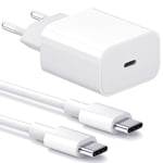 Laddare för Samsung - Snabbladdare 25W USB-C - Adapter+Kabel 2m White 1-Pack Samsung 25W