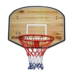 Nologo Wall-Mount Basketball Hoop with Ball 31-Inch Wood Backboard, Mini Standard Basketball Goal for Indoor Outdoor BTZHY