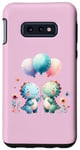 Coque pour Galaxy S10e Aquarelle rose bébé dinosaure avec ballons