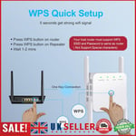 1200M 2.4+5GHz Wireless Repeater 4 Antennas WiFi Signal Booster Extender UK GB