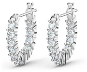 Swarovski 5562126 Vittore Hoop Earrings Rhodium Plated White Jewellery