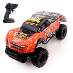 TURBO CHALLENGE - Voiture Licence Dakar - Rally - 098412 - Voiture Télécommandée - Orange - 1/10 - Prêt à Rouler - Batterie Rechargeable et Piles incluses - Plastique - À Partir de 6 Ans