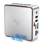 NiPoGi E2 Mini PC 16 Go DDR4 1024 Go M.2 SSD, Ιntel Twin Lake N150(jusqu'à 3,6 GHz)Mini ordinateur de bureau W-11 Pro, 4K Double écran, HDMI 2.0, DP, Double WiFi, Tour PC avec VESA pour école/bureau.