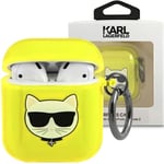 Karl Lagerfeld KLA2UCHFY AirPods Cover Gul/Gul Choupette