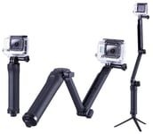 3-Way Grip Pliable Multi-fonctionnelle Selfie Stick Extension Monopode avec Trépied pour GoPro HERO5 / 4/3 + / 3/2/1 Longueur: 20-58cm