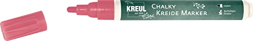Kreul Chalky 22713 Marqueur à craie Medium Cozy Red mat, pastellige Flüssigkreide, non-permanent craie pour peindre et écrire sur les surfaces de tableau et de verre