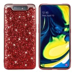 Glitter Samsung Galaxy A80 skal - Röd