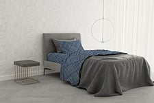 Italian Bed Linen MB Home Basic “Dafne” Bed Sheet Set, Citylife Blue, Single