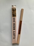 Revolution Fluffy Brow Filter Duo Brow Pencil & Eyebrow Gel Dark Brown New Boxed