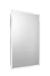 Illuminated Frosted Edge Mirror with Wireless Speakers, Shaver Plug and Hang n Lock Easy Fixing System 700mm x W500mm