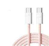NÖRDIC 05m USB 2.0 USB-C til C-kabel for iPhone 15/15 Pro/15 Plus/15 Pro Max 24A 480Mbps 60W rosa