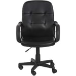 Helloshop26 - Chaise de bureau pivotante avec hauteur réglable siège ergonomique en synthétique noir fauteuil de bureau pour ordinateur gamer