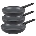 Russell Hobbs COMBO-8694 Frying Pan Set – 10 x Tougher Non-Stick*, Induction Suitable, High-Performance Easy Clean, Metal Safe, Little/No Oil, 5 Year Guarantee, 20/24/28 cm, Shield Collection