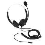 Goshyda Call Center Headset, Lossless Sound Call Center Headphones 360° Rotary Earmuffs Noise Cancelling Headset, for Computer/Telephone/Desktop box(Crystal plug)