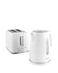 Salter Glacier Bundle 2 Slice White Toaster & Kettle 1.7L