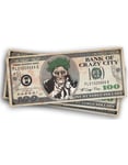 Hög med falska sedlar med Joker-inspirerat motiv