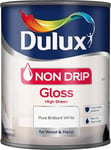 Dulux Non Drip Gloss High Sheen Paint For Wood And Metal - Pure Brilliant White