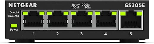 NETGEAR 5 Port Gigabit Ethernet Managed Network Switch (GS305E) - Desktop or Wal