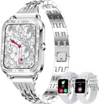 Montre Connectée Femme Avec Appel Diamond, 1.29""Écran Tactile Smartwatch,19 Sports Santé Féminine Sommeil Fréquence Cardiaque Spo2 Calorie Assistant Vocal, Étanche Smartwatch Femme Pour Android Ios
