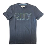 Manchester City Football T-Shirt (Size XS) Men's Wordmark Terrace Top - New