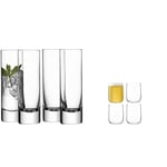 LSA International Bar Long Drink Glass 250 ml Clear | Set of 4 | Mouthblown and Handmade Glass | BR09 & Borough Bar Glass 625 ml Clear | Set of 4 | Dishwasher Safe | BG03