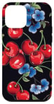 iPhone 12 mini Cute Navy Blue Red Cherries Rockabilly Cherry Case