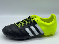 adidas ACE 15.3 FG/AG Leather Kids Football Boots Black (FC37) B32808 UK5.5