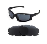 NEW POLARIZED BLACK REPLACEMENT VENTED LENS FOR OAKLEY SPLIT JACKET SUNGLASSES