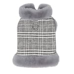 N\C Small Dog Winter Coat with Hood Plaid Fleece Puppy Clothes Super Soft Warm Cotton Padded Chihuahua Hoodie Sweater Cold Weather Pet Apparel Clothing Outfit for Girl Boy Doggie Cats