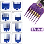 8pcs Universal Hair Clipper Cutting Limit Comb Guide Attachment Blue