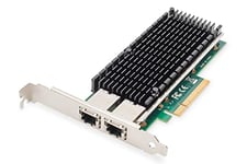 DIGITUS Carte réseau pour serveur 10 Gigabit Ethernet - 2 ports RJ45 - NIC - Intel X540 BT2 - 10/100/1000/10000 Mbps