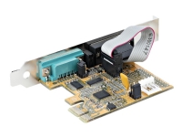 StarTech.com 2-Port PCI Express Serial Card, Dual Port PCIe to RS232 (DB9) Serial Interface Card, 16C1050 UART, Standard or Low Profile Brackets, COM Retention, For Windows & Linux - PCIe to Dual DB9 Card (21050-PC-SERIAL-CARD) - Seriell adapter - PCIe 2.0 lav profil - RS-232 x 2 - gul