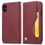 LLLi Mobile Accessories for HUAWEI Knead Skin Texture Horizontal Flip Leather Case for Huawei Y5 (2019)/Honor 8S, with Photo Frame & Holder & Card Slots & Wallet(Black) (Color : Wine Red)