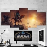 YFTNIPL 5 Panel Wall Art Picture Prints Canvas Paintings Warcraft Knights Frozen Throne Stormrage Abstract Painting Living Room Home Modern Decoration Print Decor Artwork Pictures Photo