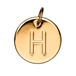 Bokstavshänge cirkel H – Ø12 mm, mässing pläterat med 9 karat guld