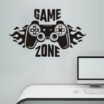 Game Zone Wall Decal, Gamer Wall Stickers Murals, Removable Vinyl Cute Controller Art Design Gamepad Gamers World Wall Decor for Teen Kids Boys Bedroom Playroom Home Decoration Wallpaper